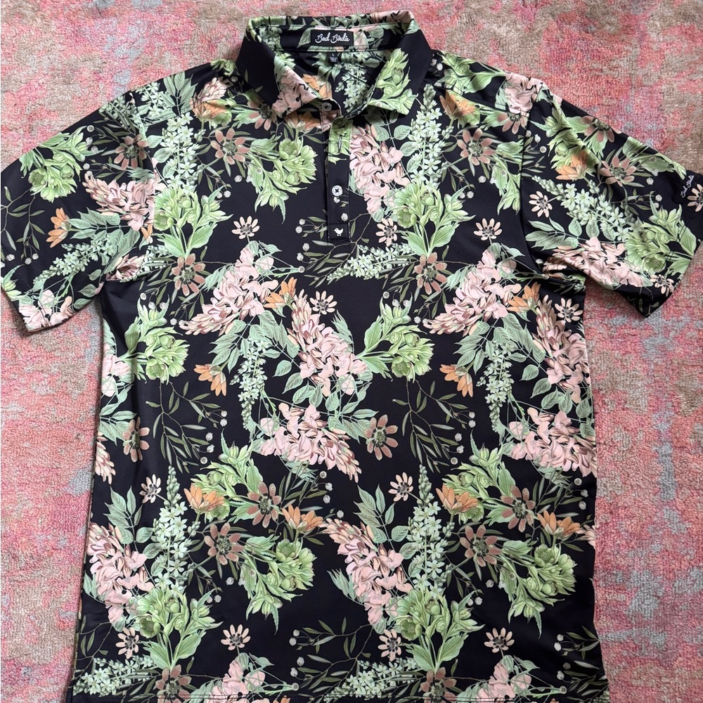 Bad Birdie Randy’s Moss Patterned Performance Golf Polo